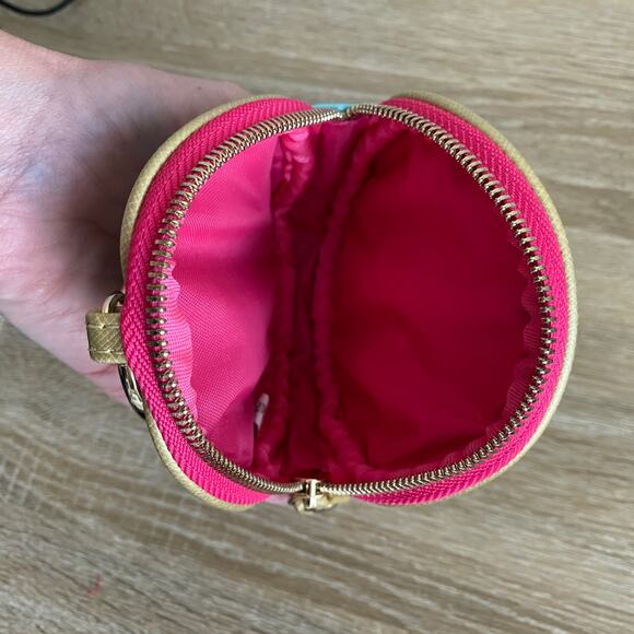 Spartina 446 Pineapple Zipper Pouch Bag Hook Blue Gold - Picture 6 of 6